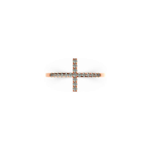 Blessed | Rose Gold Vermeil | CZ Diamond Cross Ring